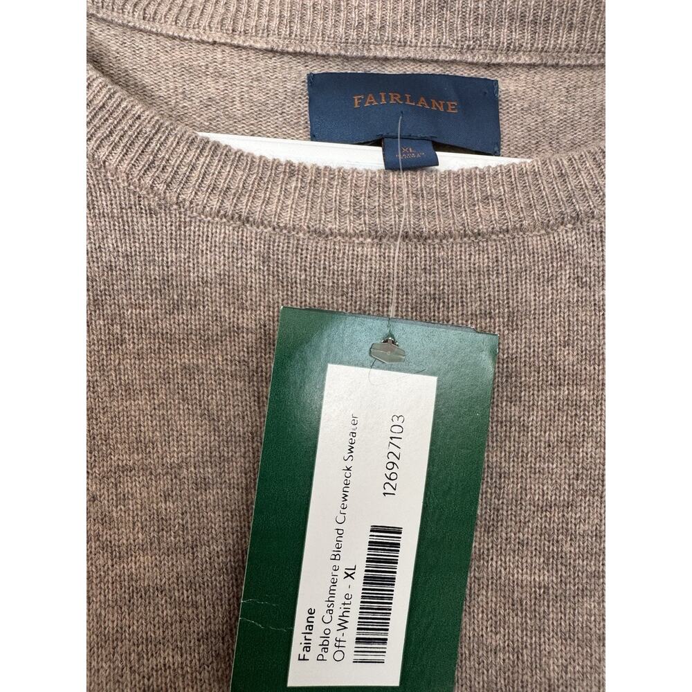 Fairlane 100% Pablo Cashmere Mens XL soft brown NWT Grandpa Sweater